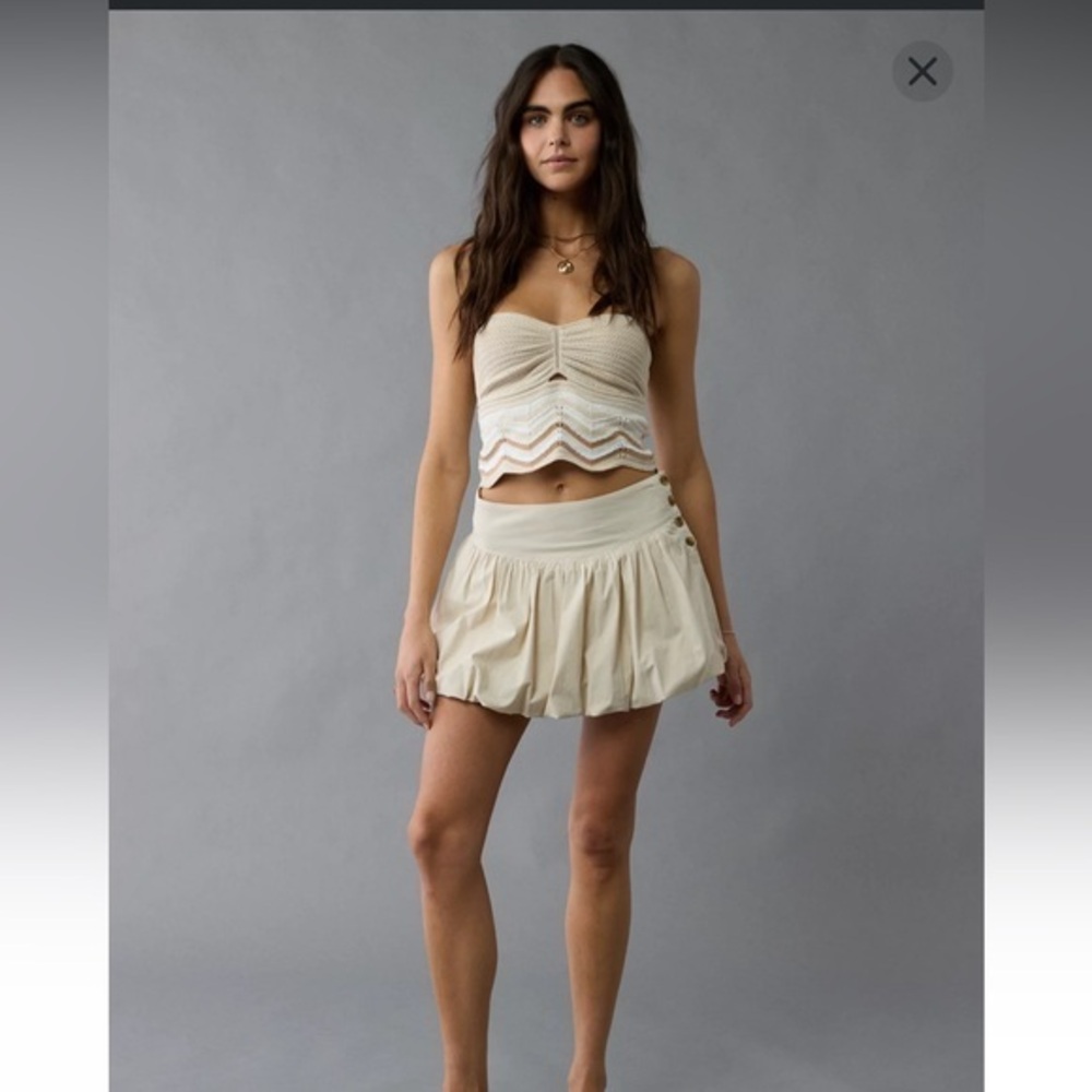 NWT AEO Women’s Cream Bubble Skort